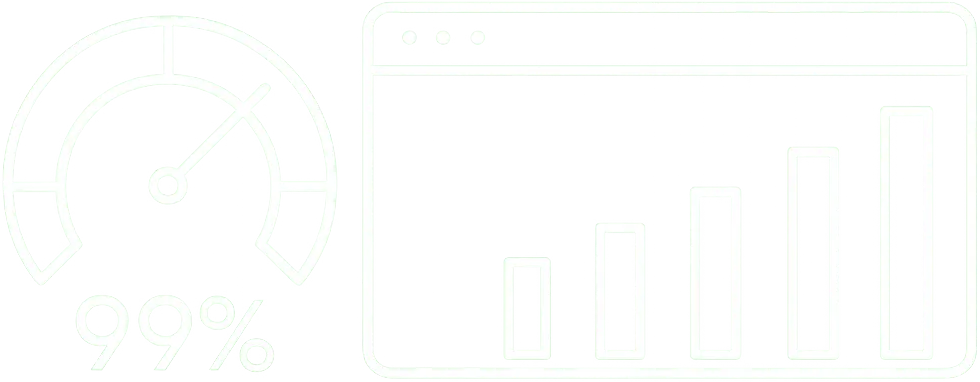 Two graphics representing website performance.