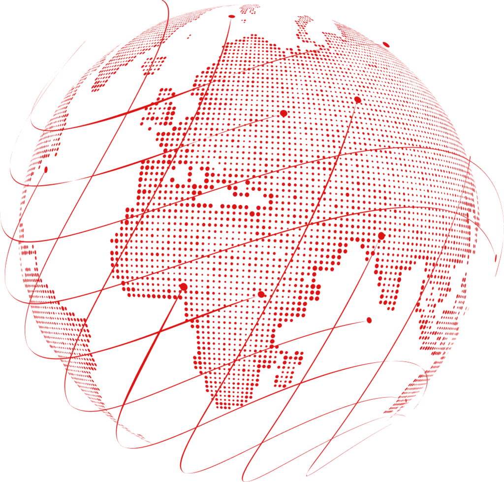 Halftone version of the word with location points.